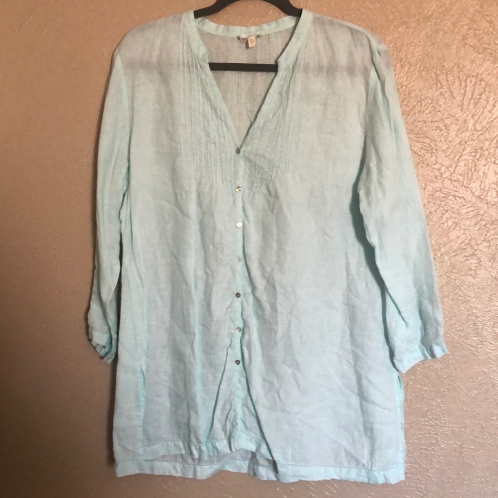 Eileen Fisher Irish linen tunic top size L